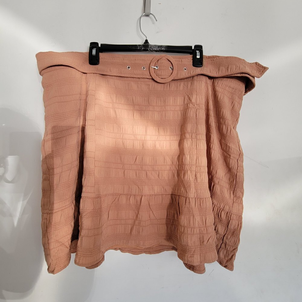 Forever 21+ Plus Tan Cream Belted Pull On Skirt Size 4X